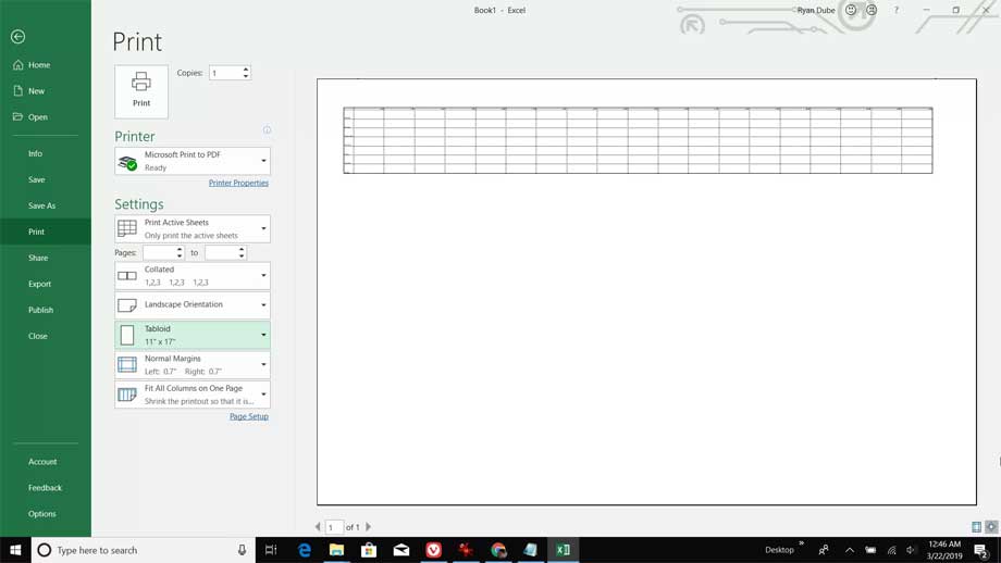 In lịch theo tuần trong Excel