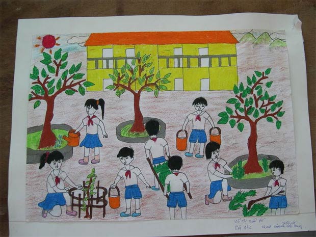 Tại sao không đến với trường học và chiêm ngưỡng tài năng về hội họa của các bạn học viên? Cùng với đó là các bức tranh vẽ đầy cảm xúc về cây sân trường, dòng suối và tiếng hát vui tươi của các em nhỏ.