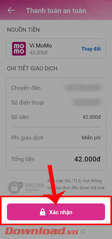 <p><strong>Bước 8:</strong> Lúc này trên màn hình sẽ hiển thị chi tiết về giao dịch chuyển tiền của