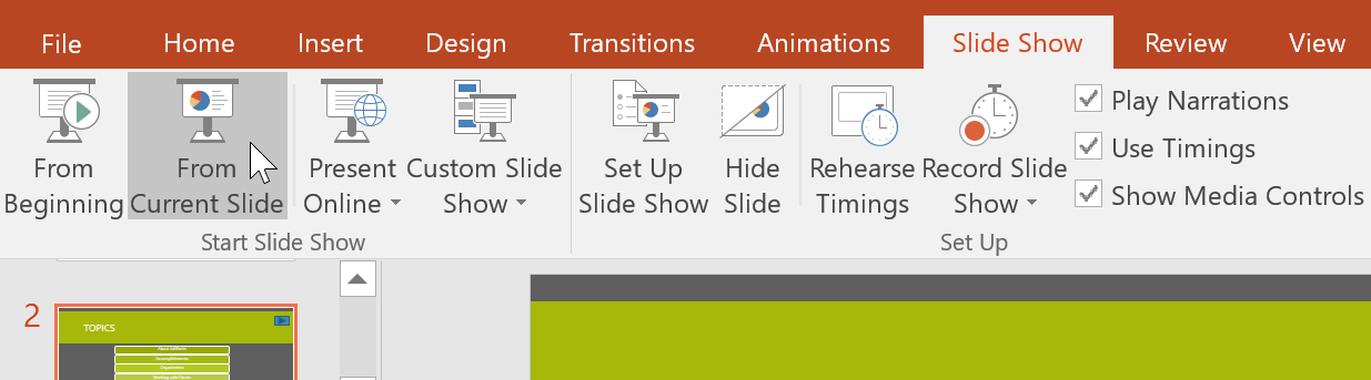 Slide Show trong PowerPoint