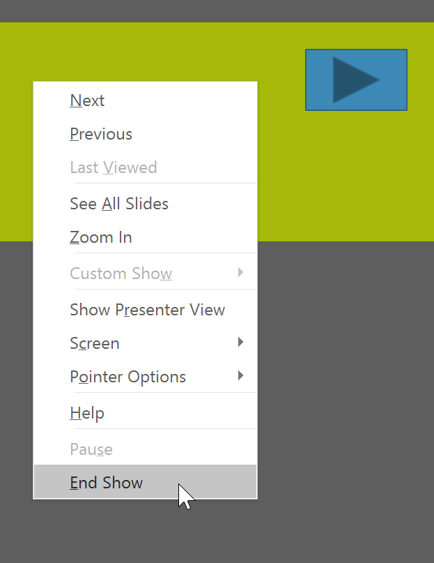 End Show trong PowerPoint 