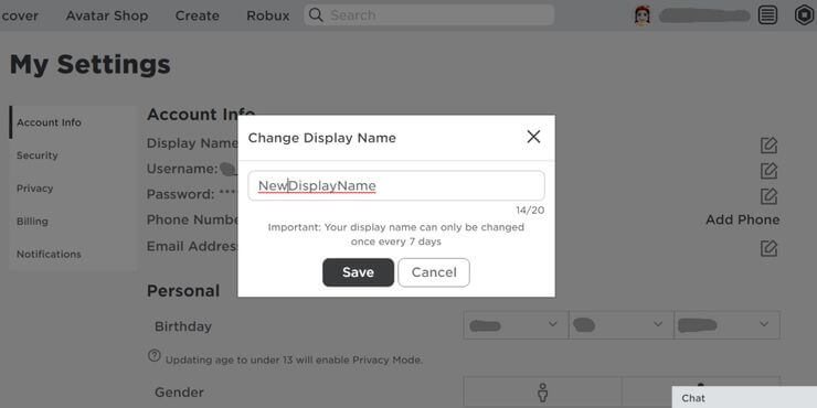 Cách đổi tên hiển thị trong Roblox  Downloadvn