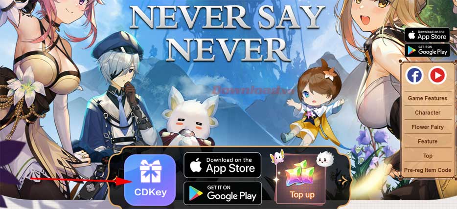 Nhập giftcode vào game The Legend of Neverland