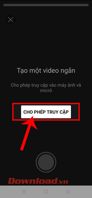 Ấn vào nút Cho phép truy cập