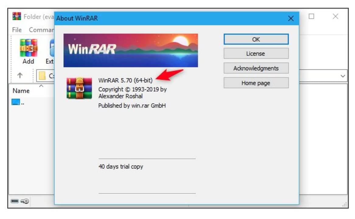 Kiểm tra phiên bản WinRAR
