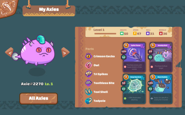 Hệ Axie trong Axie Infinity