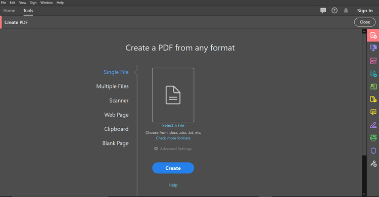  Create PDF 