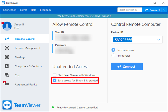 Cấp quyền truy cập TeamViewer cho tài khoản đáng tin cậy