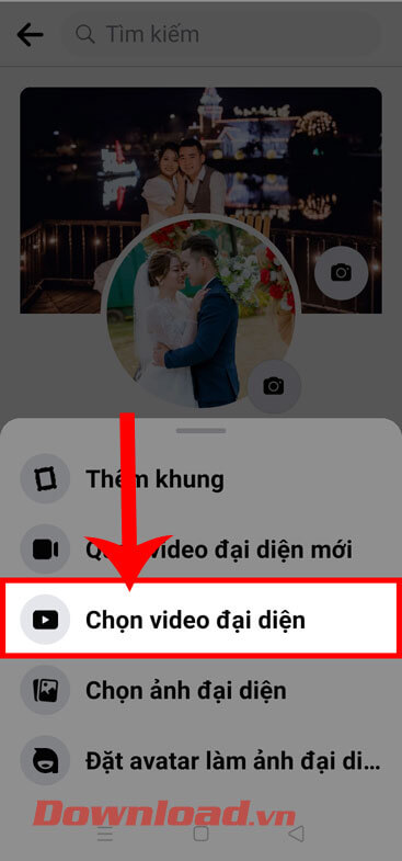 Ấn vào mục Chọn video đại diện