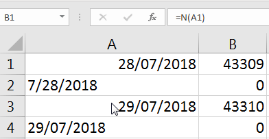Hàm N trong Excel