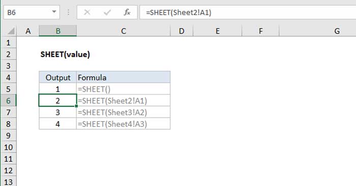 Hàm Sheet trong Excel