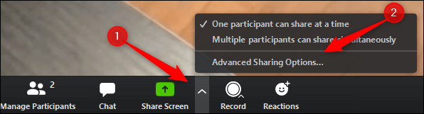 Nút cho thành viên chia sẻ màn hình trên Zoom