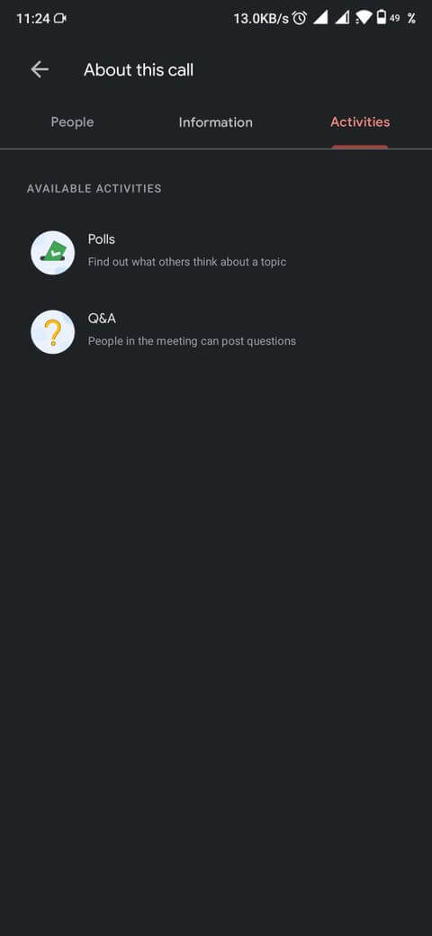 Tính năng hỏi đáp trên Google Meet cho mobile