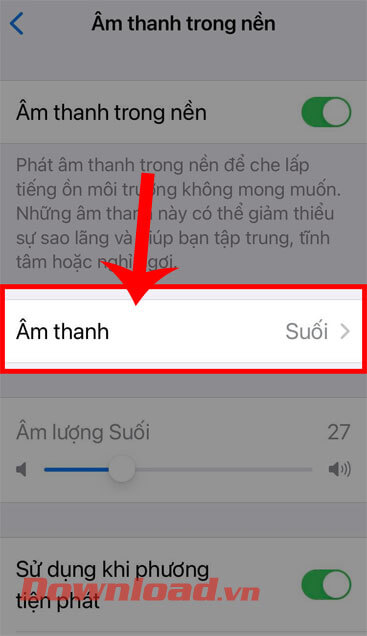 Ấn vào mục Âm thanh