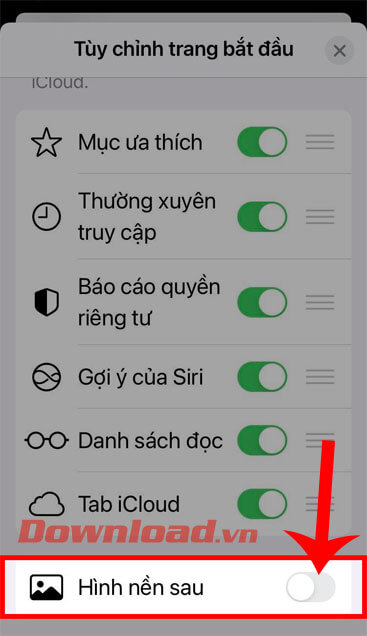 Cách thay đổi hình nền khi mở Tab mới Safari trên iPhone - BigTOP