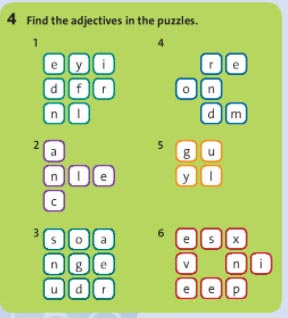 Find the adjective in the puzzles