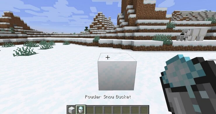 Xô đựng tuyết trong Minecraft