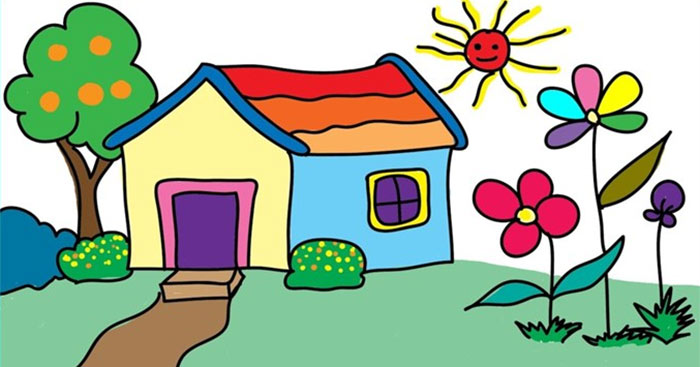 Hãy xem hình vẽ của mẫu dàn ý tả ngôi nhà đơn giản tuyệt đẹp, khiến cho người xem không khỏi cảm thán về sự tinh tế và sáng tạo của các em học sinh.