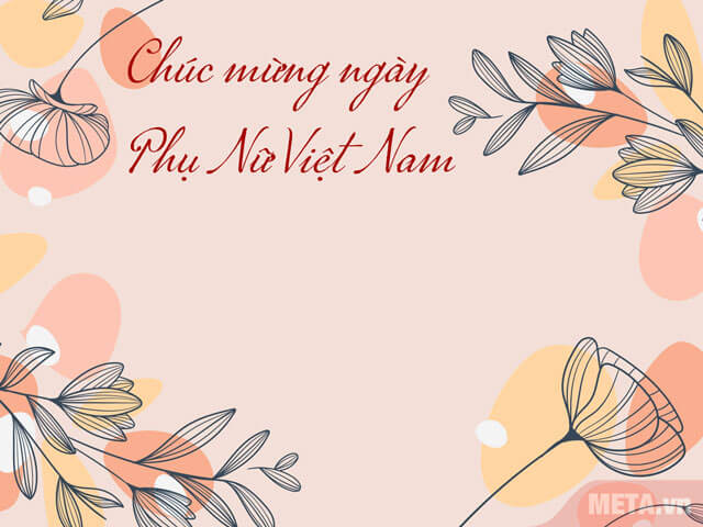 Thiệp chúc mừng ngày Phụ nữ Việt Nam đơn giản