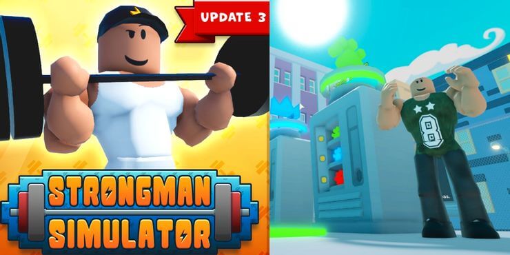 Кто круче прокачается качок с кодами или без roblox strongman simulator