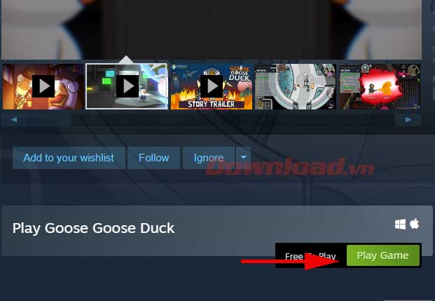 <p>6. Sau khi tải Goose Goose Duck thành công. Nhấn <strong>Play Game </strong>lần nữa.</p>