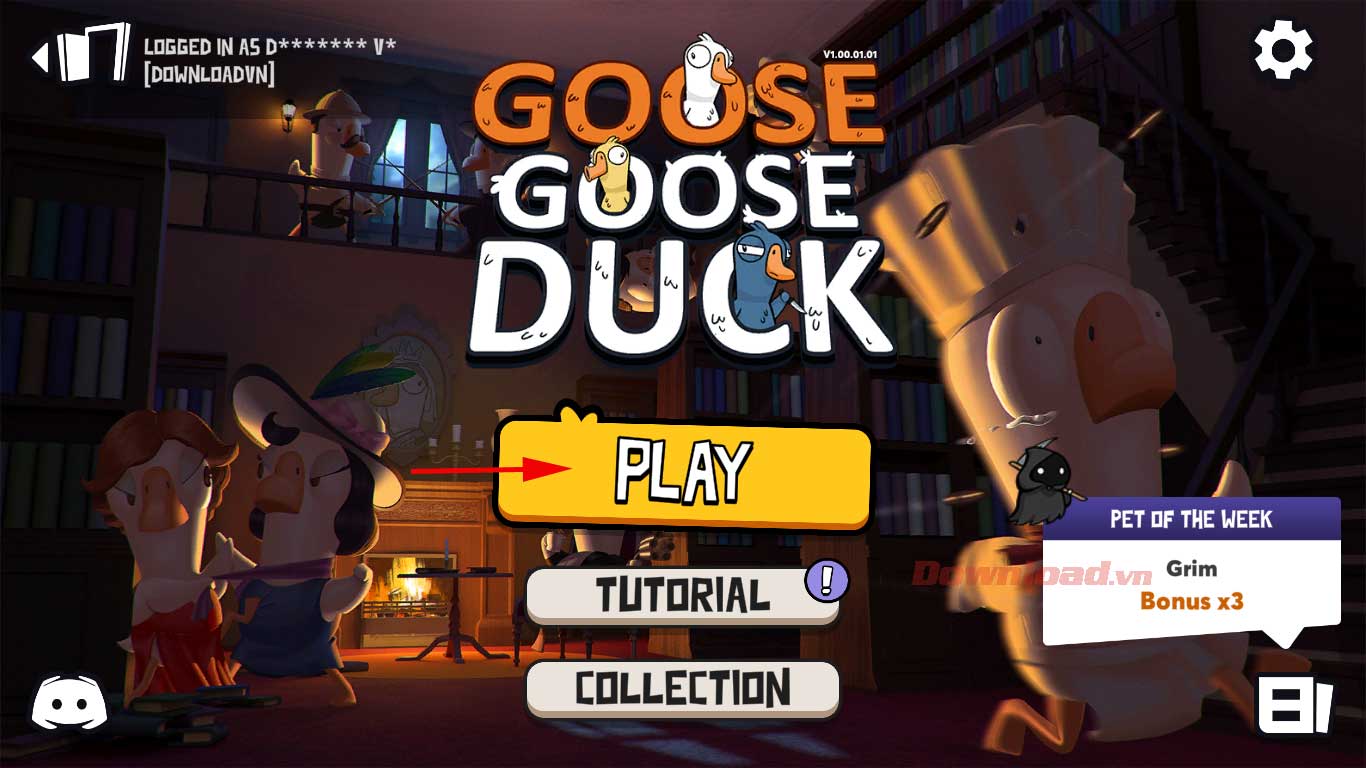 <p>12. Đây là màn hình mở đầu game. Nếu mới chơi Goose Goose Duck, bạn nên đọc kỹ hướng dẫn trong phần
