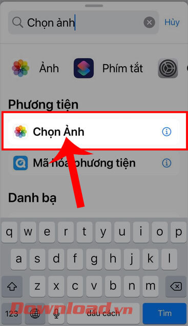 Nhập và chọn tác vụ Chọn ảnh