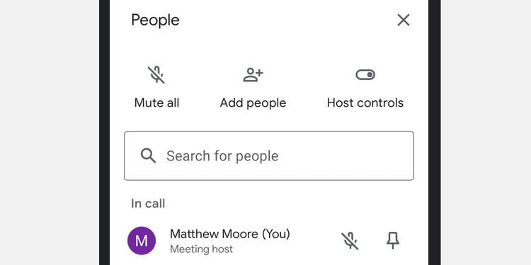 Lựa chọn người bạn muốn tắt audio và video trên phần mềm Google Meet