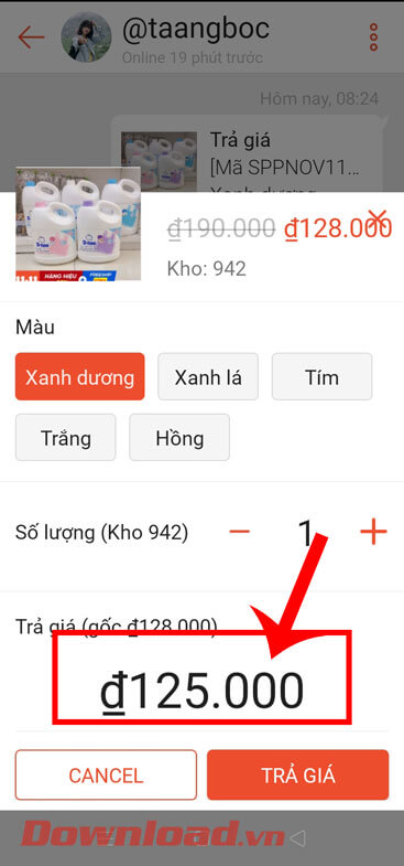 Nhập số tiền cần sửa