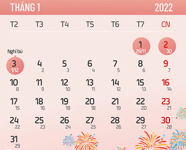 Lịch nghỉ Lễ, Tết năm 2022 Lịch 2022 các ngày nghỉ Lễ, Tết trong năm