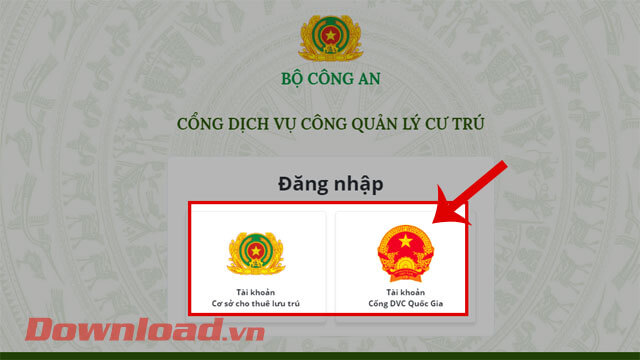 Chọn tài khoản đăng nhập