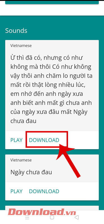 Ấn vào nút Download