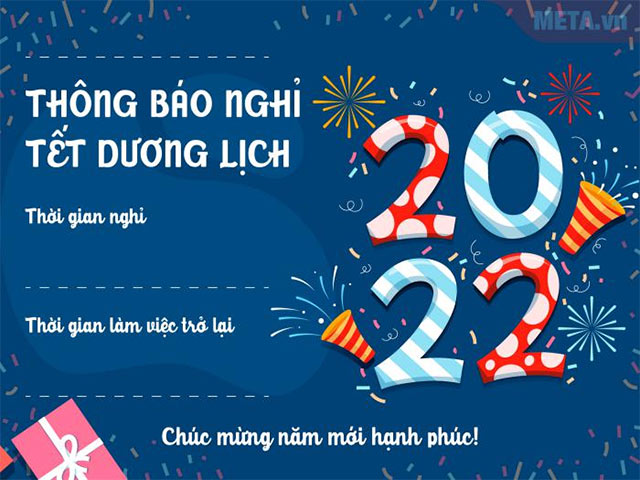 Banner Thông báo nghỉ Tết Dương lịch 2022