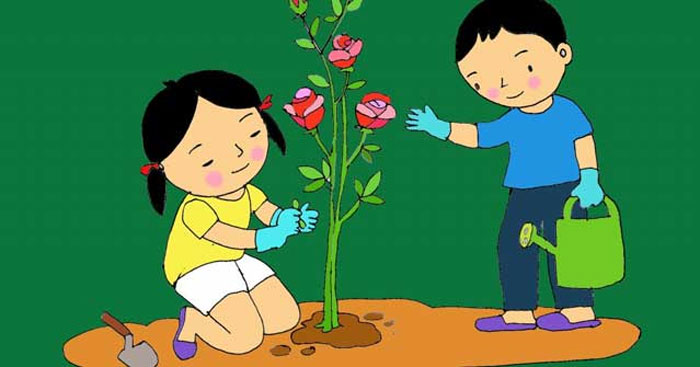 Top 10 hình tô màu cho trẻ mầm non chủ đề bé trồng cây xanh