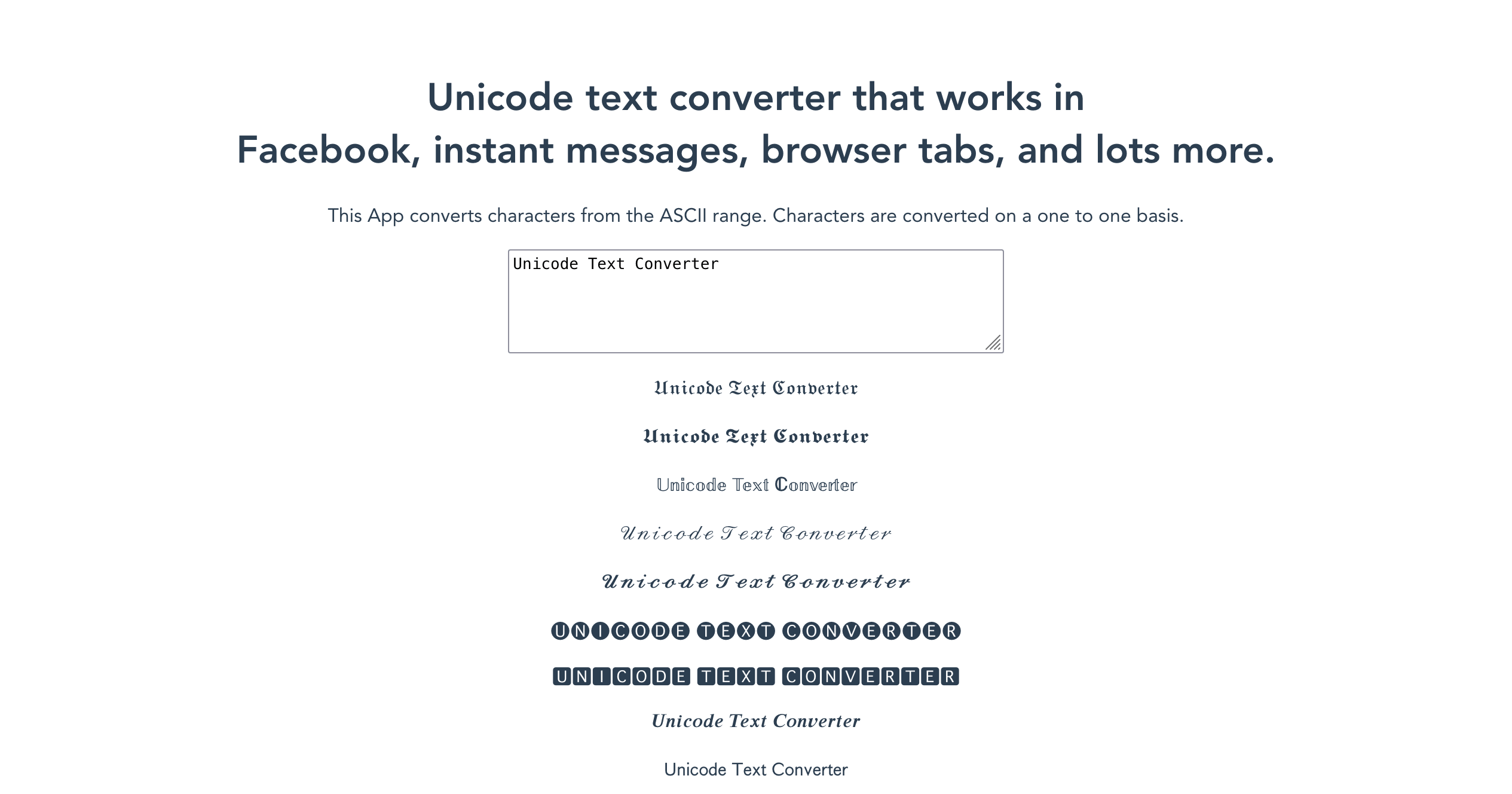 Unicode text converter