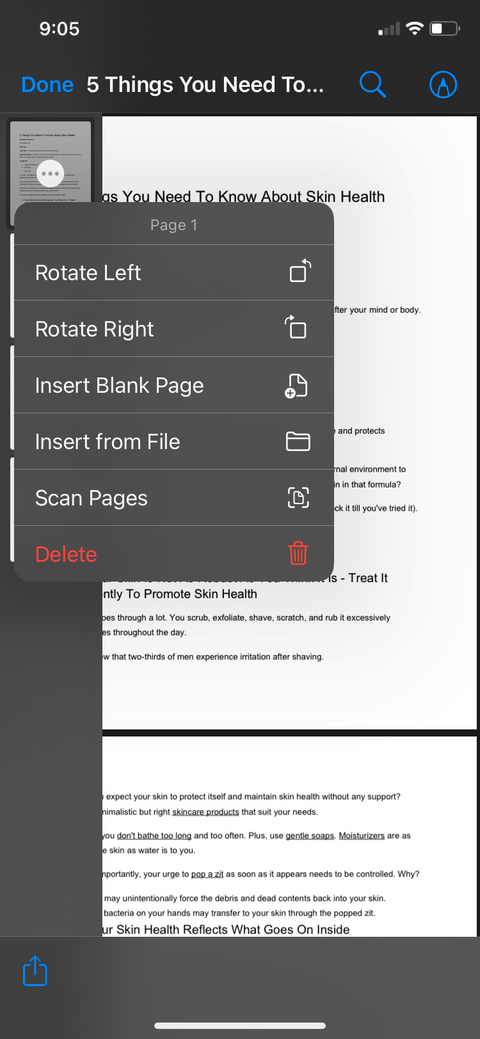 Tùy chọn chỉnh sửa PDF trên iPhone