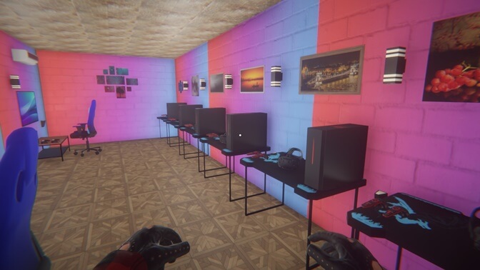 Một thiết kế phòng net trong Internet Cafe Simulator 2
