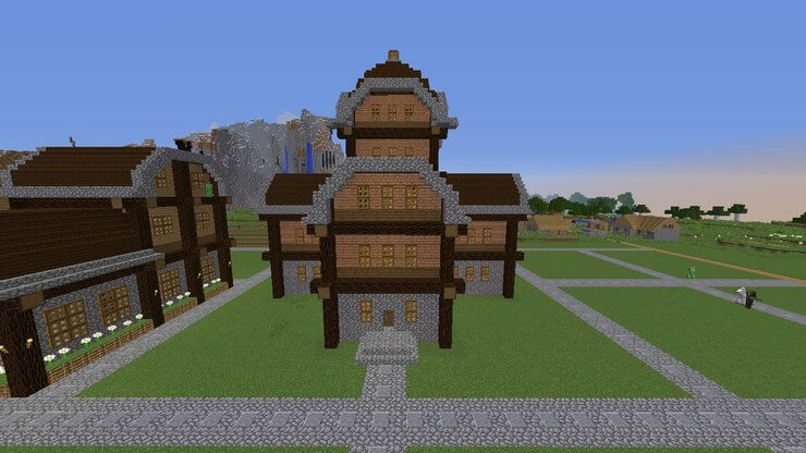 Thiết kế mái nhà cong trong Minecraft