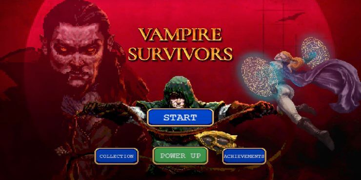 Menu chính của Vampire Survivors