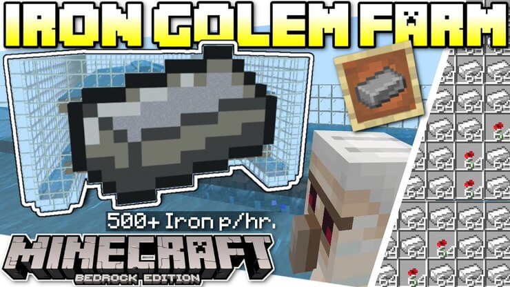 Golem giúp luyện sắt trong Minecraft