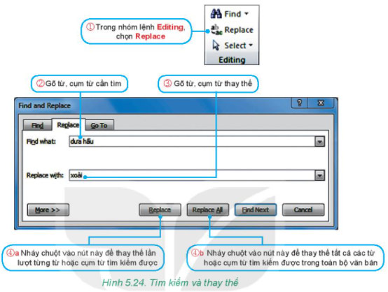 Sử dụng chức năng Tìm kiếm và Thay thế
