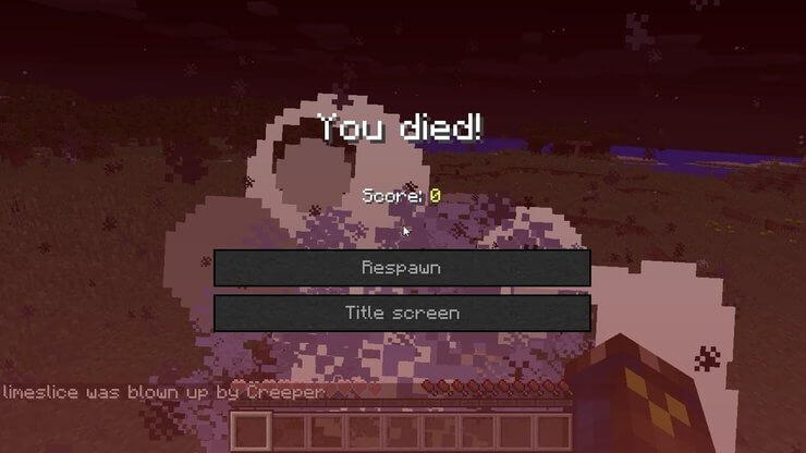 Tự sát để về nhà Minecraft