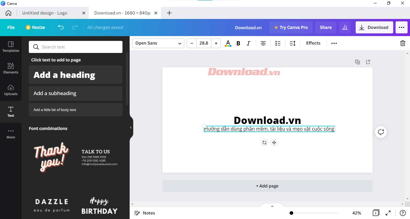 Cách tạo và thêm logo trong Canva - Download.vn