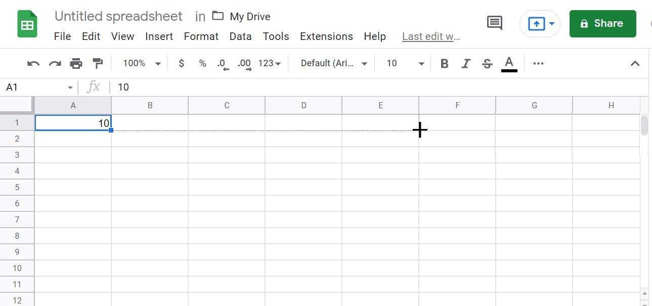 Autofill trong Google Sheets