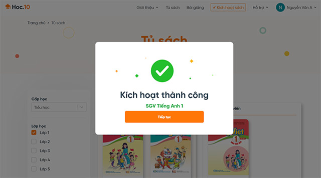 Kích hoạt thành công