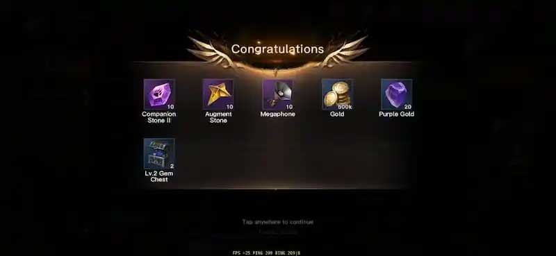 Một số phần thưởng trong trò chơi Dark Nemesis