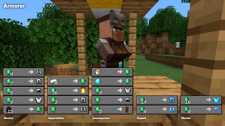 Không phải tất cả giao dịch trong Minecraft đều cho XP như nhau