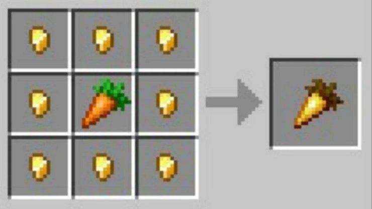 Công thức làm cà rốt vàng trong Minecraft