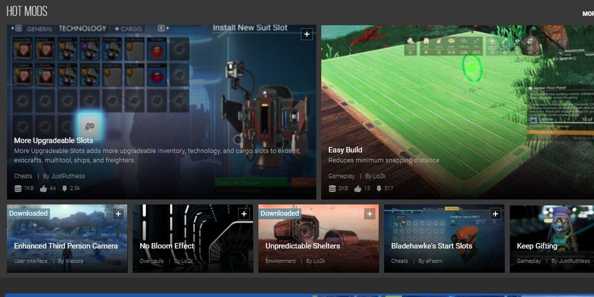 "Hot" mod download page on Nexus