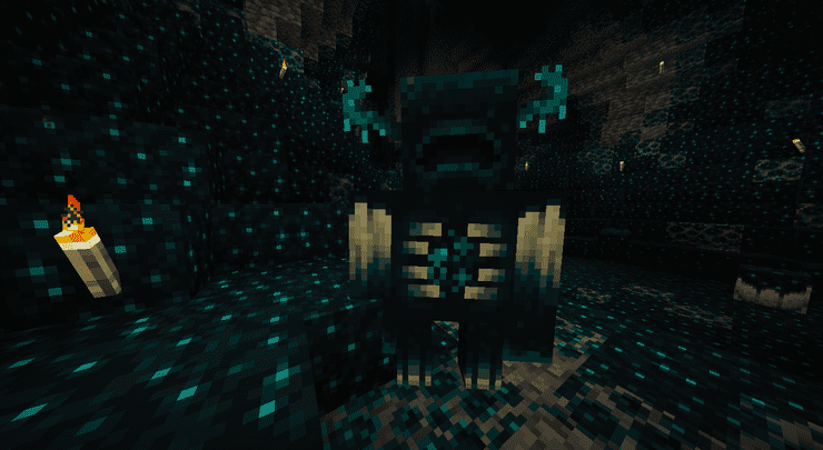 Warden ở Deep Dark trong Minecraft